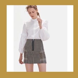 Maje ‘Joxy’ houndstooth mini skirt